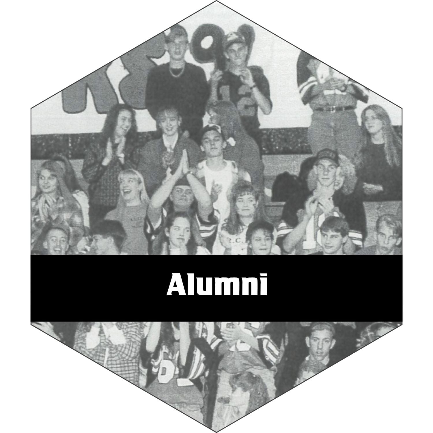 1995 Yearbook Photo of Kids at a Pep Rally - Alumni Resources