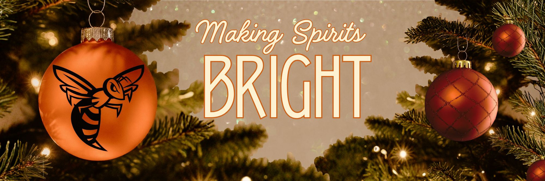 Hornet Ornament on Tree with text